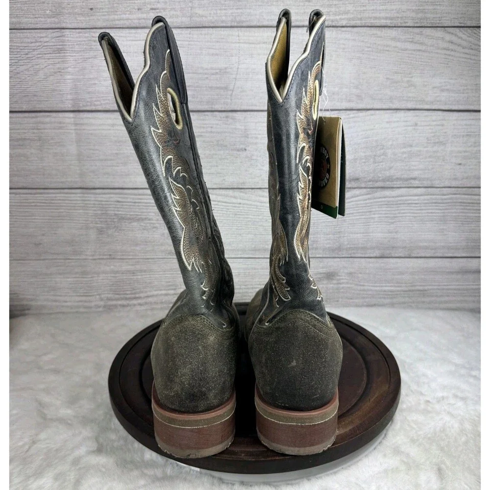 Laredo Men’s Summit L7730 Broad Square Toe Western Cowboy Boot Grey Size 9.5D